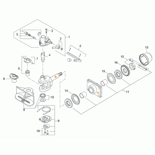 RO500 Pin Coupling Exploded Drawing